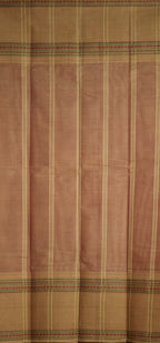 Pure Handloom Chettinad Cotton Saree | Maroon Body | Rettaipet Border with Thread Work | Striped Pallu