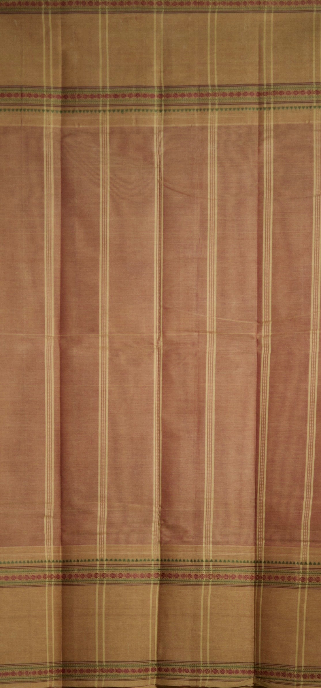 Pure Handloom Chettinad Cotton Saree | Maroon Body | Rettaipet Border with Thread Work | Striped Pallu