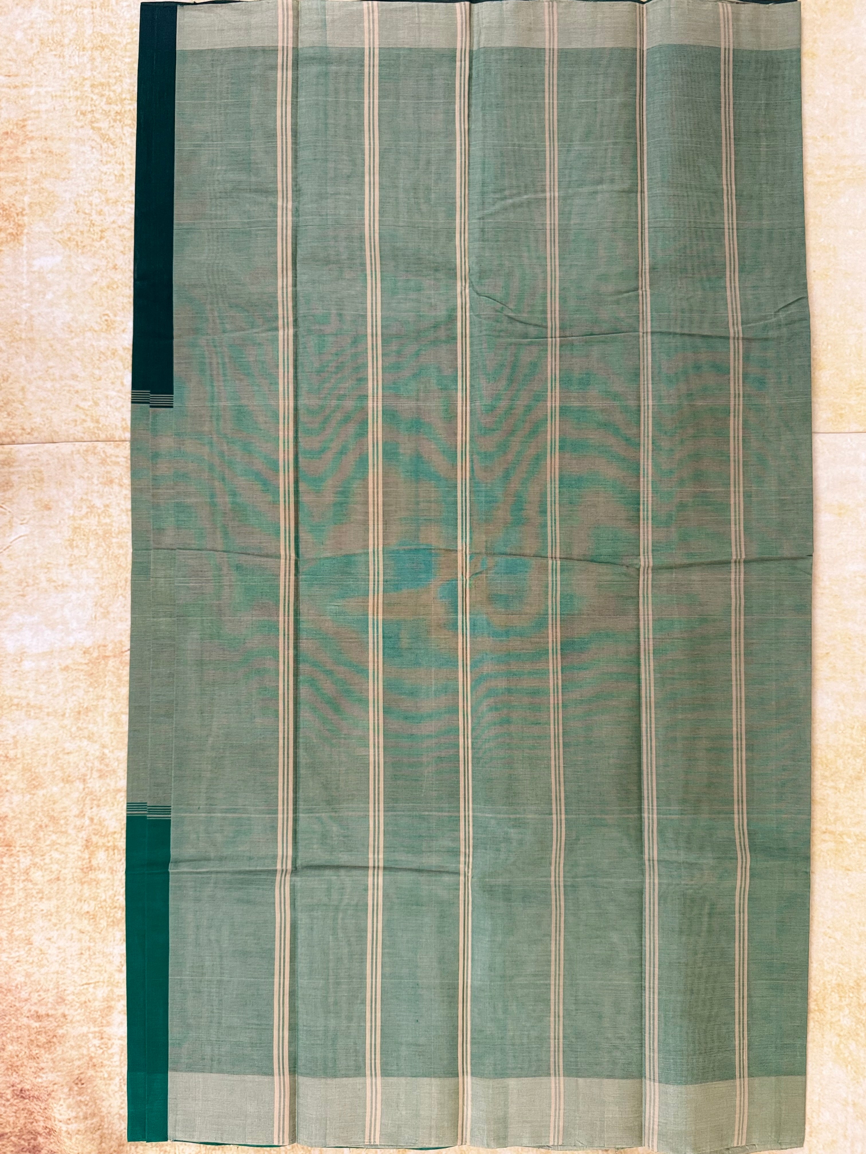முப்பாகம் | Traditional Handloom Chettinad Cotton Saree | Three-Colour Division