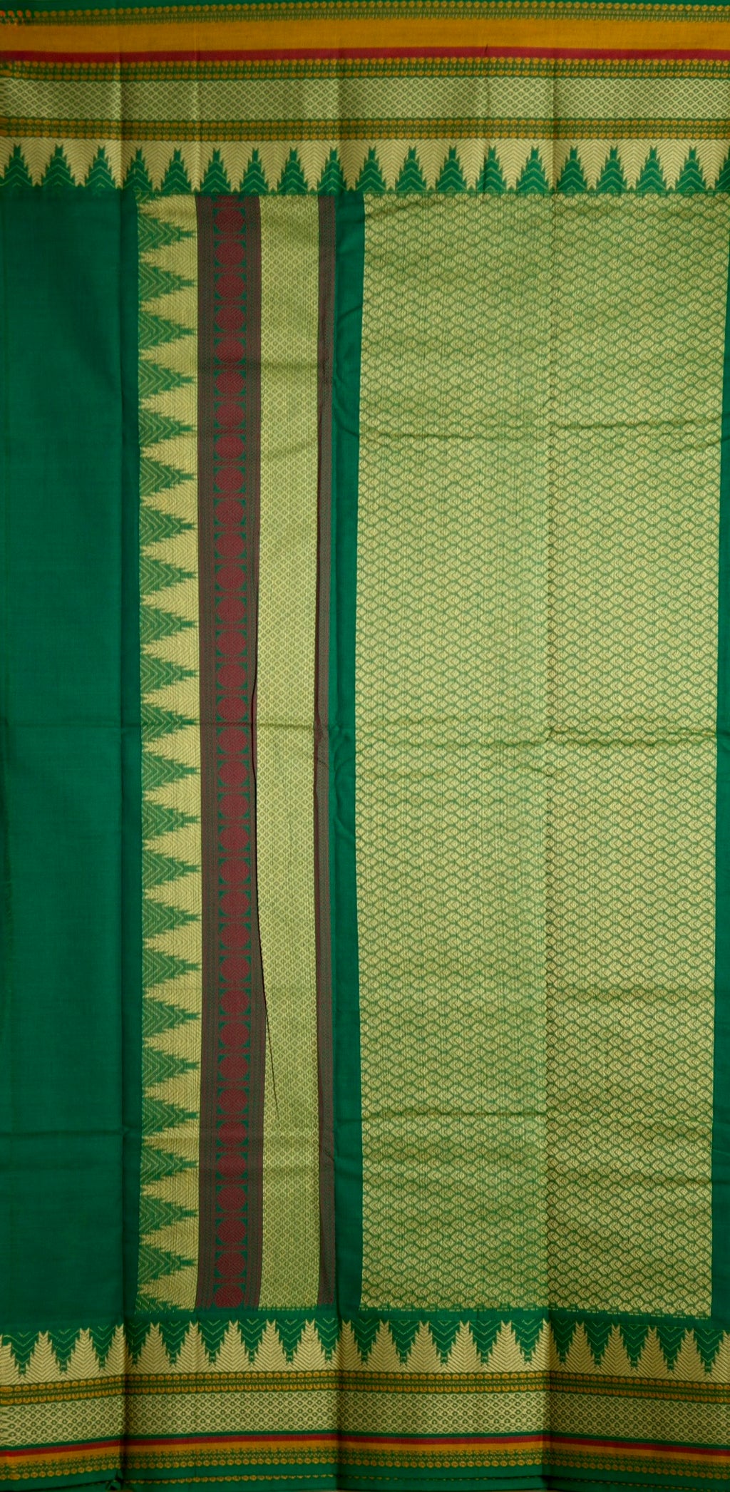 Handloom Chettinad Pure Cotton Saree with Thazhampoo Border