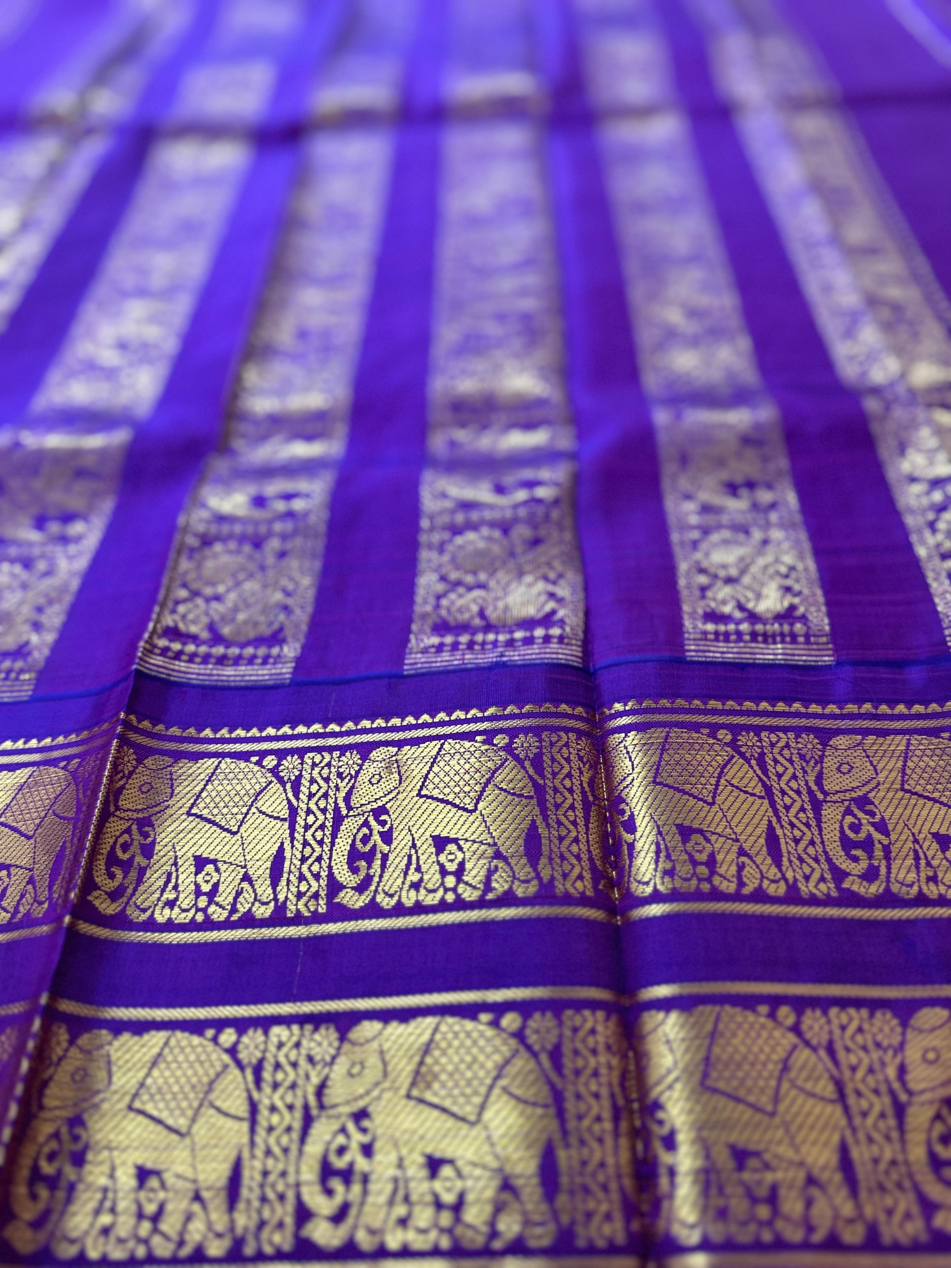Pure Handloom Thirubhuvanam Silk Saree | Rettaipet Elephant Border | Grand வரிசைபேட் Pallu