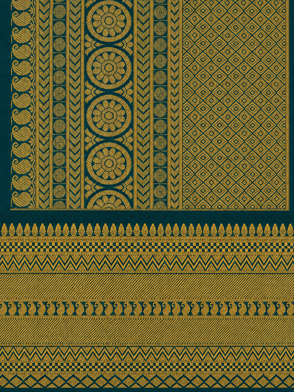 Kanchi Varisaipet Vasthram- Pure Silk Saree- Emerald Green