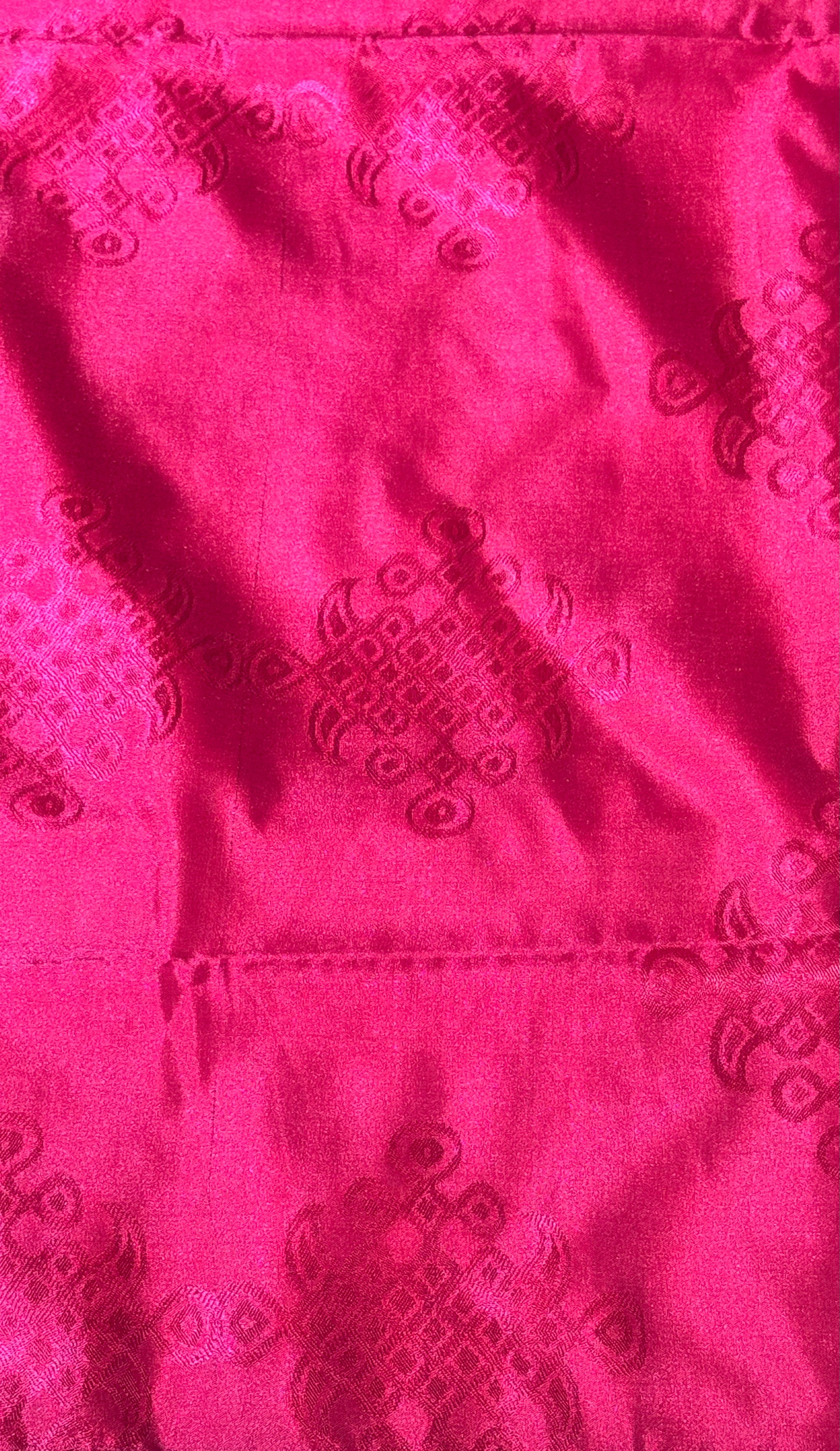 Soft Silk Saree with Vintage Kolam Motifs