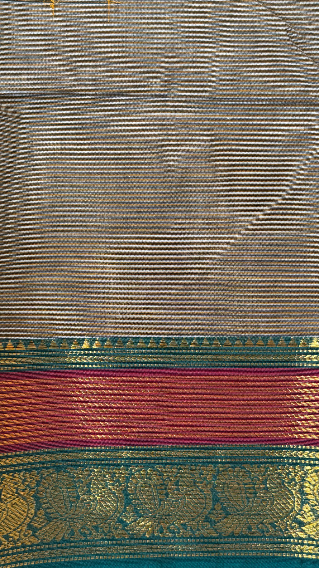Kanchi Cotton Striped Saree