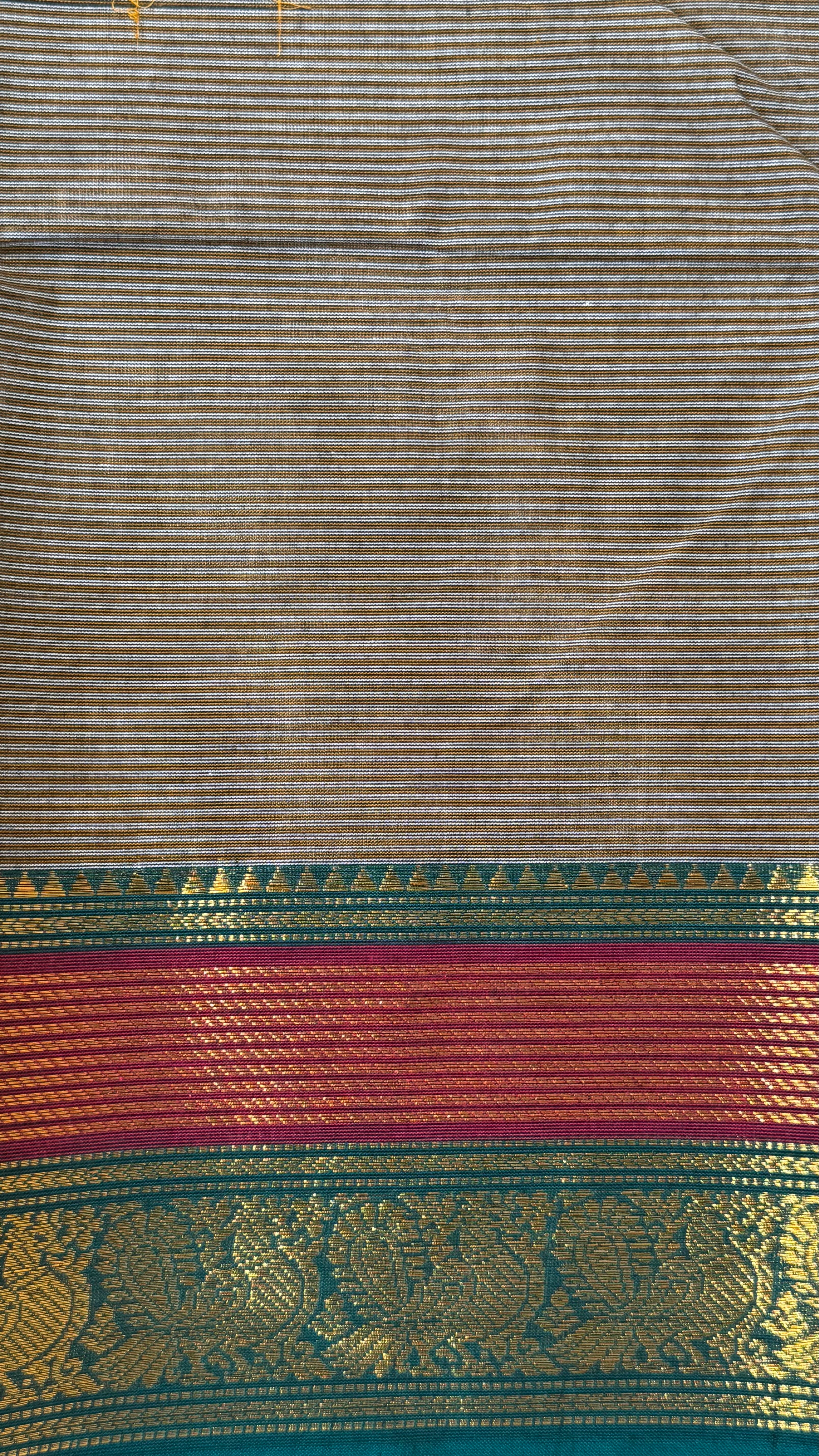 Kanchi Cotton Striped Saree