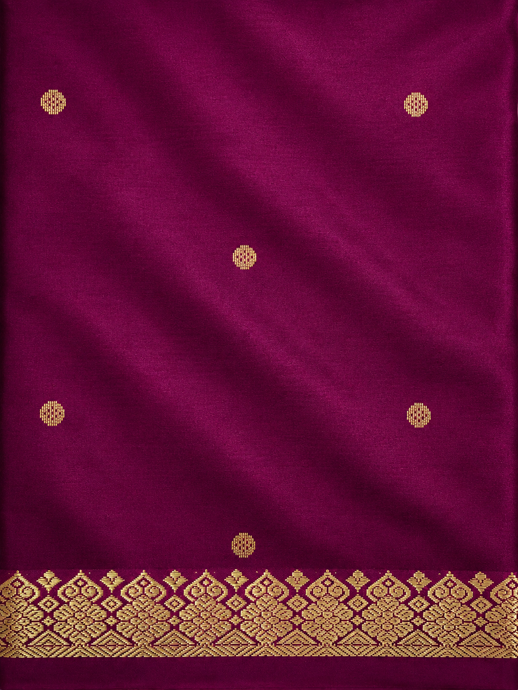 Kanchi Silk-Touch One Inch Border Saree - Magenta