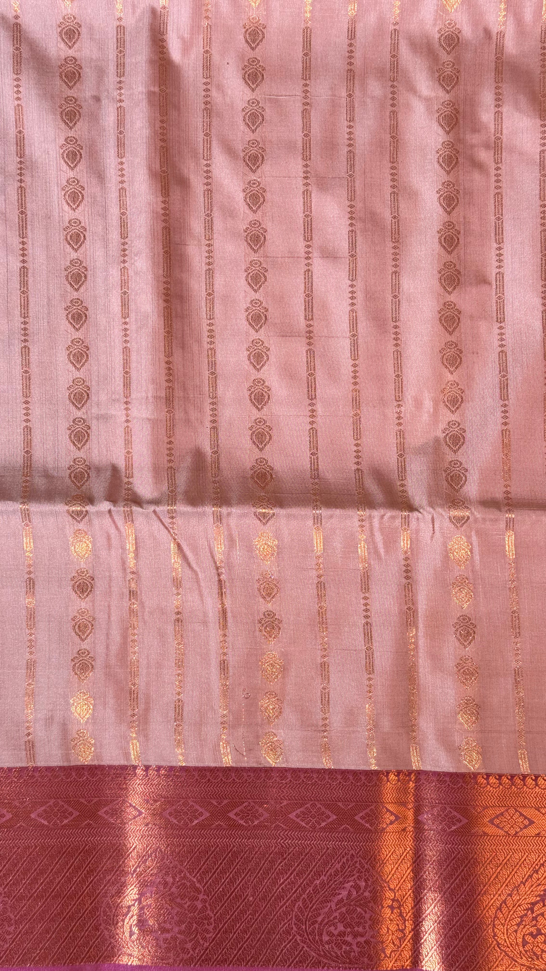 Soft Silk Saree - Rose Gold