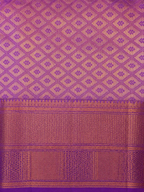 Luxury Silk Blend Kanchipuram Pattu | Lavender | Gatti Copper Border | Small Butta Body