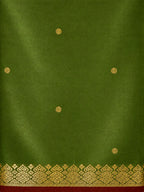Kanchi Silk-Touch One Inch Border Saree - Manthulir Green