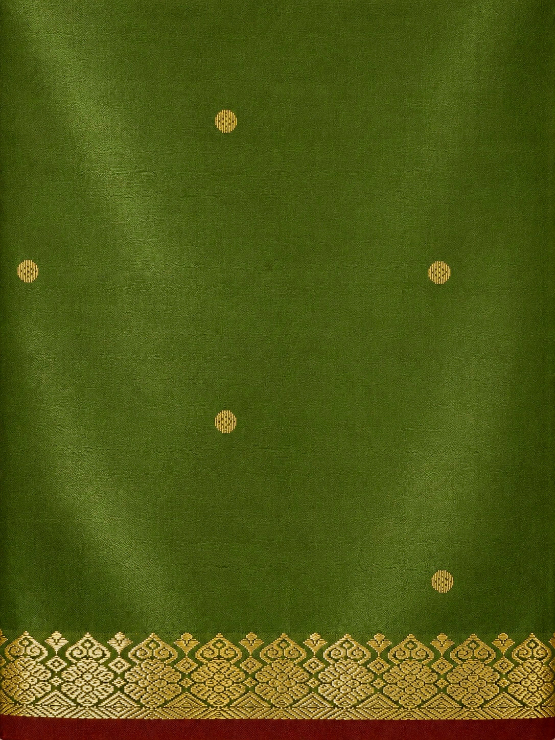Kanchi Silk-Touch One Inch Border Saree - Manthulir Green