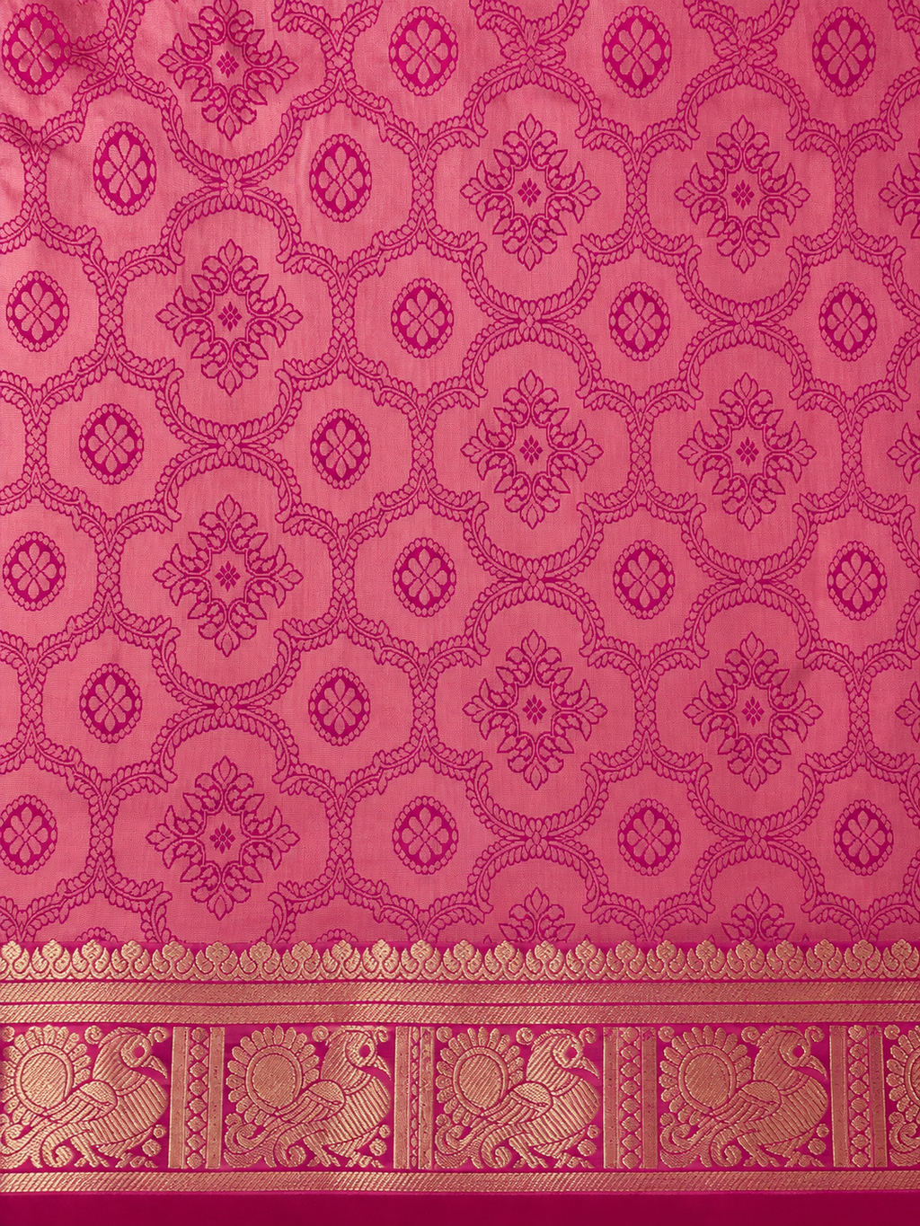Kanchi Annam Aura – 2 Inch Border- Rani Pink