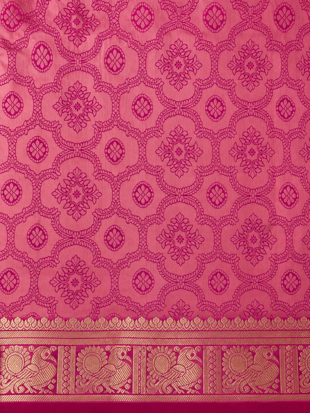 Kanchi Annam Aura – 2 Inch Border- Rani Pink
