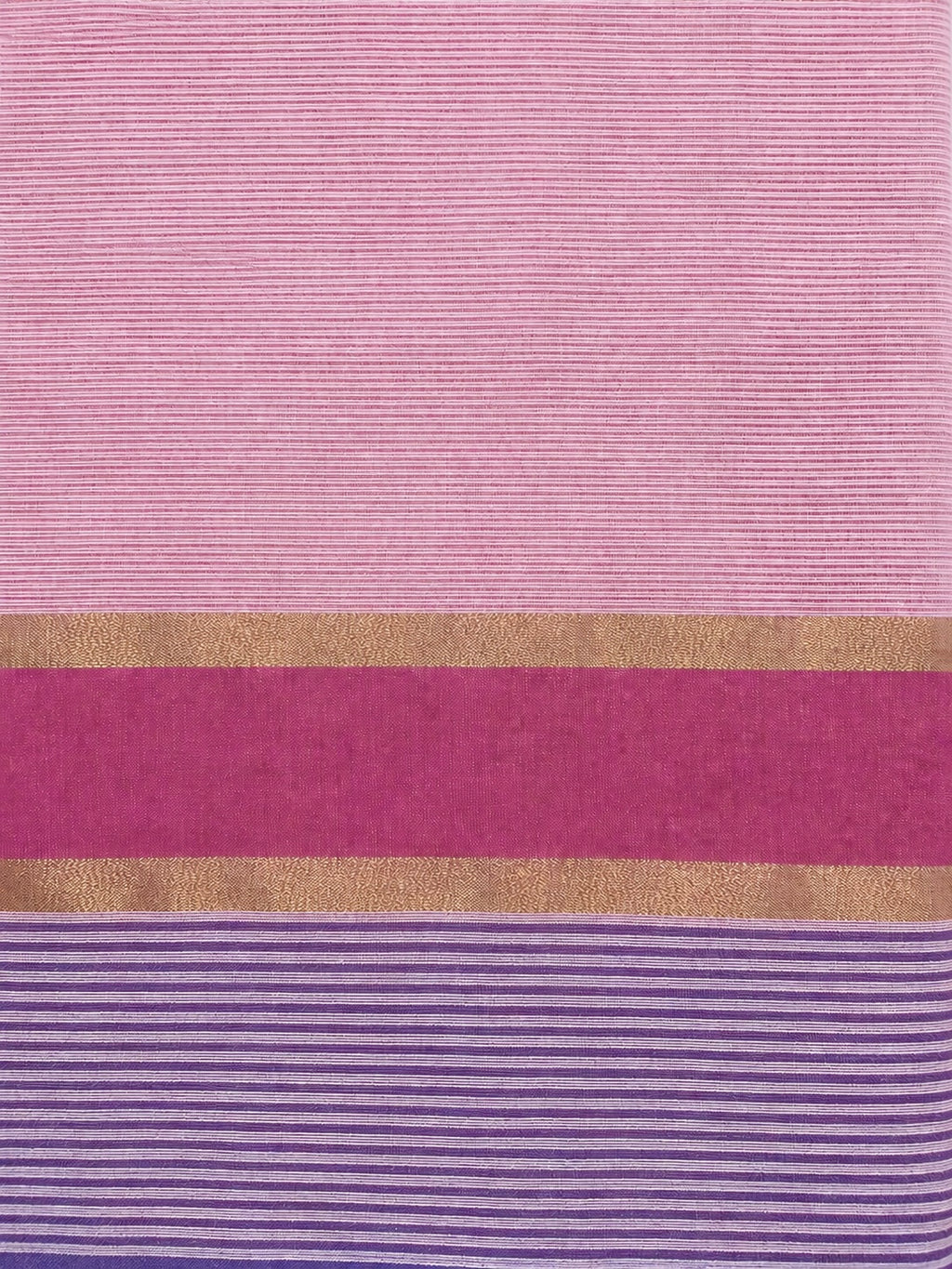 Cotton Candy Saree With Stripped Border
