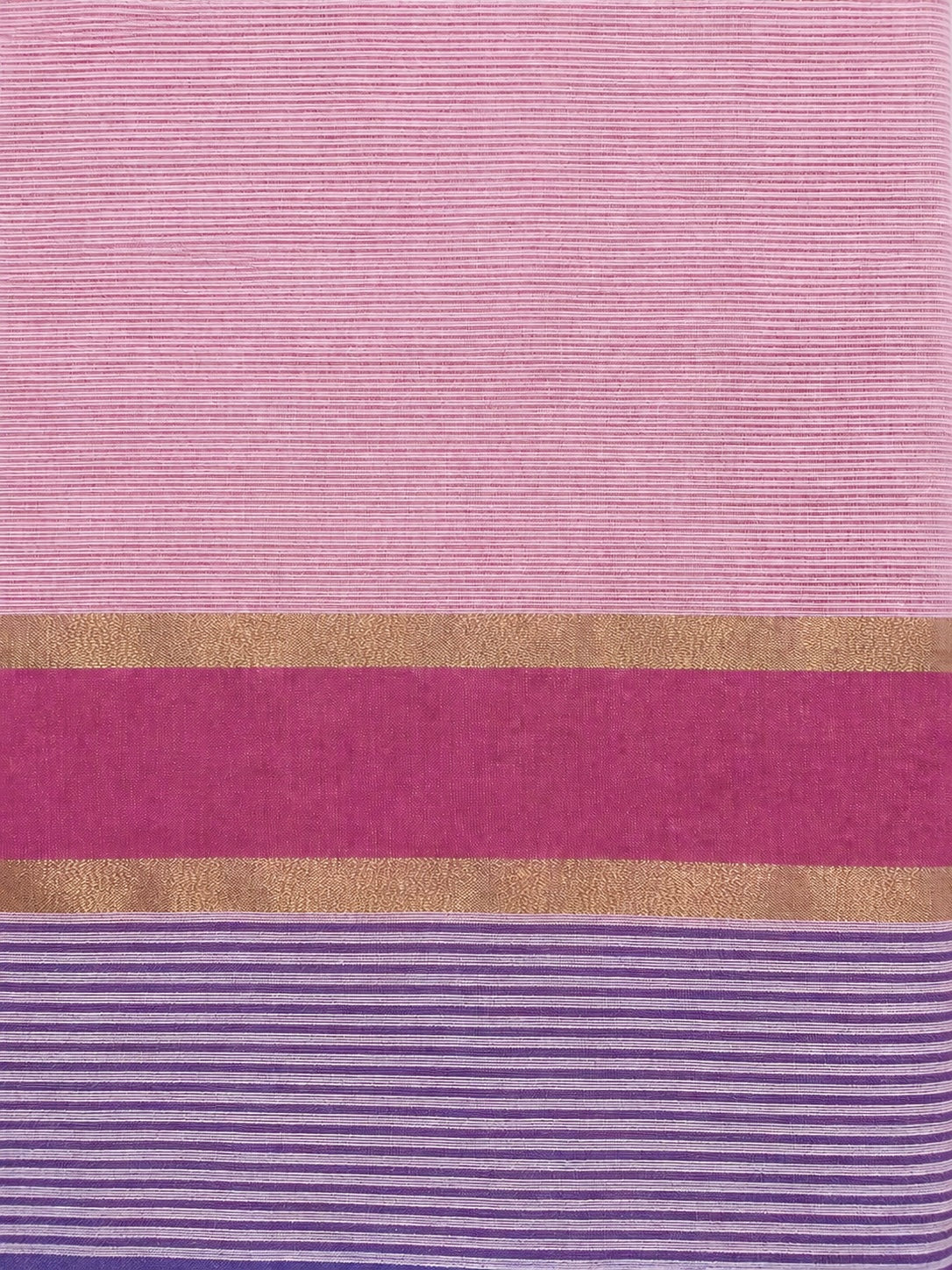 Cotton Candy Saree With Stripped Border