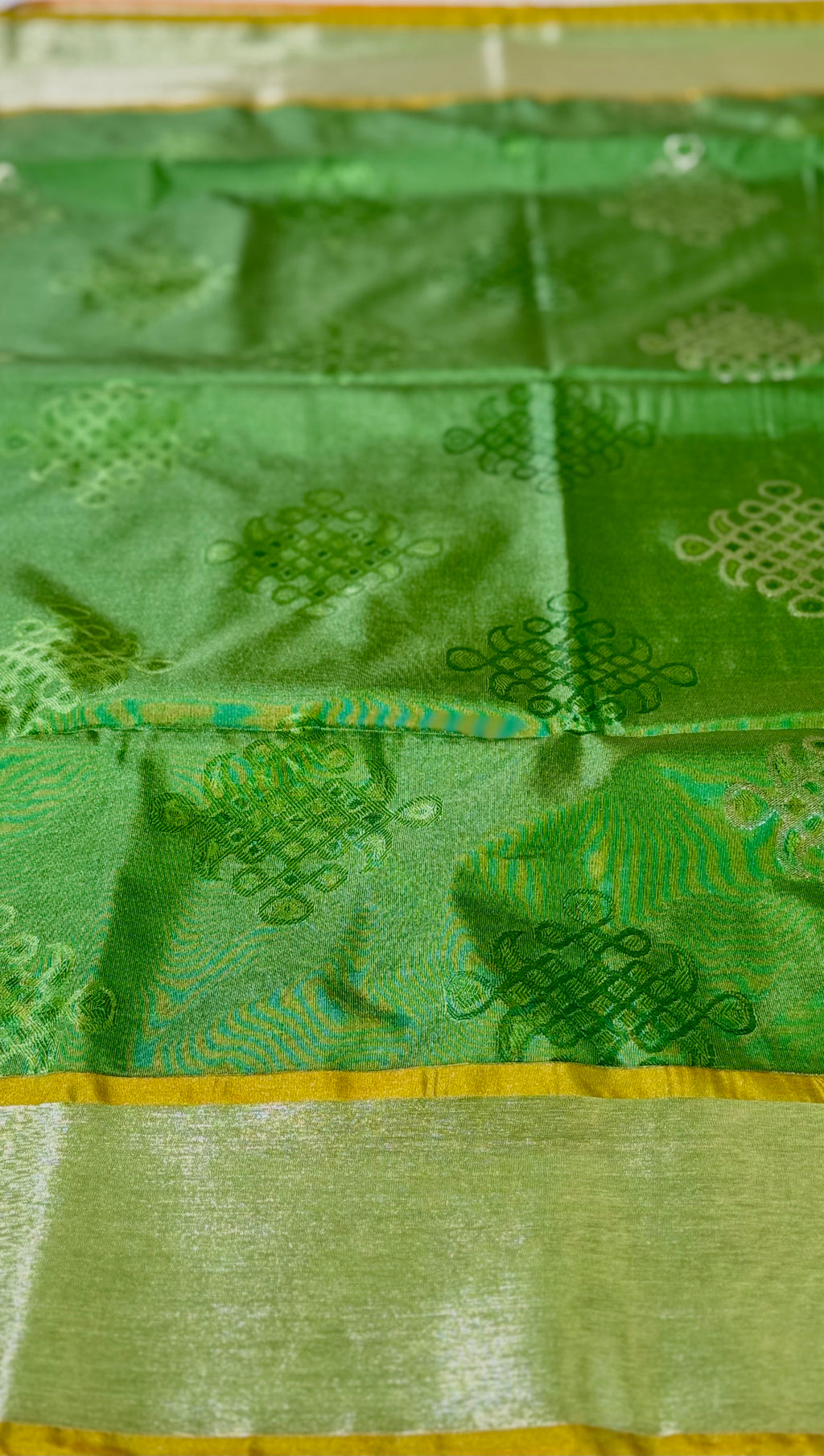 Soft Silk Saree with Vintage Kolam Motifs