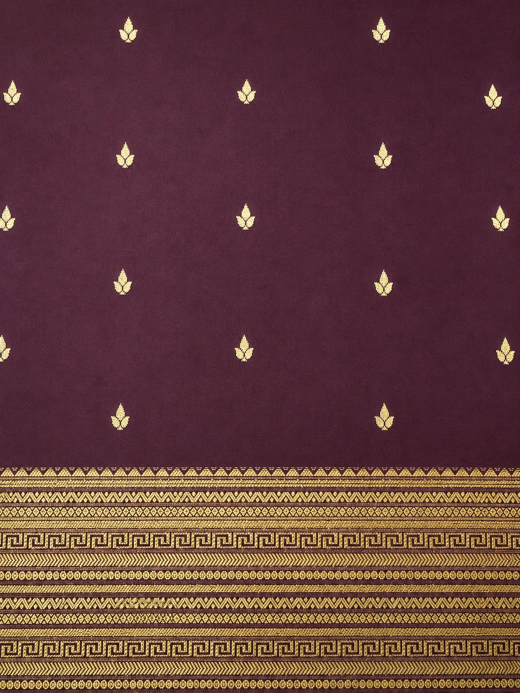 Kanchi Varisaipet Vasthram- Pure Silk Saree- Deep Plum Brown