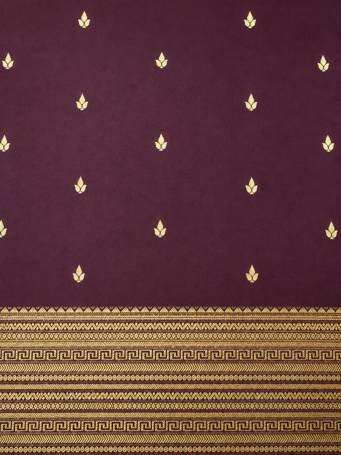 Kanchi Varisaipet Vasthram- Pure Silk Saree- Deep Plum Brown