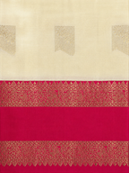 Luxury Silk Blend Kanchipuram Pattu | Rettaipet Tomato Red Border | Floral Motifs