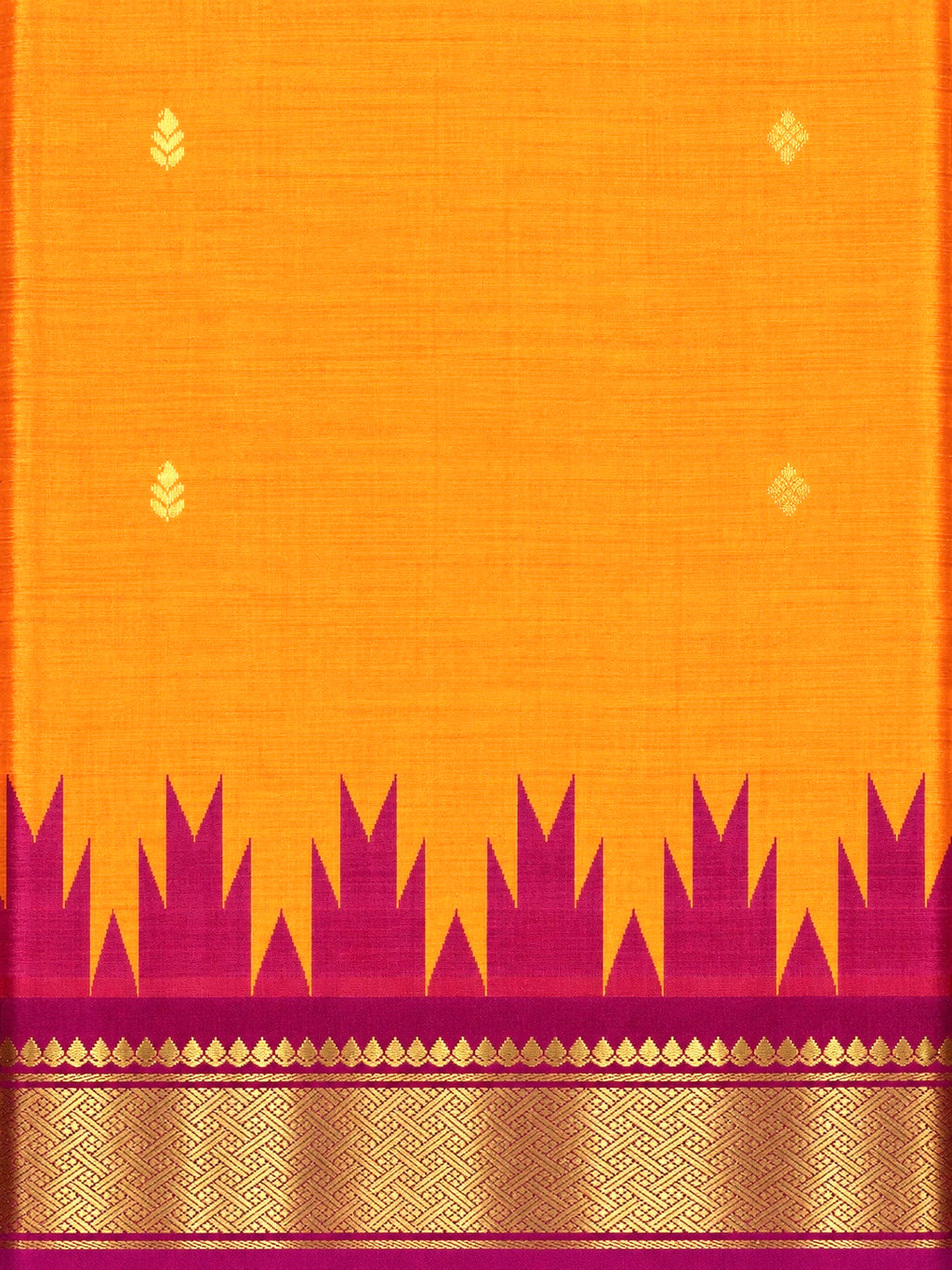 Pure Handloom Thirubhuvanam Silk Saree | Korvai | One Side Border with தாழம்பூ