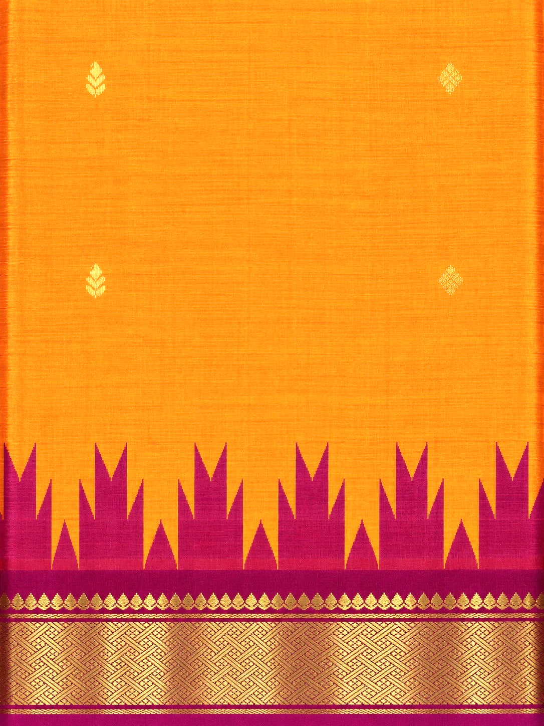 Pure Handloom Thirubhuvanam Silk Saree | Korvai | One Side Border with தாழம்பூ