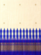 Pure Handloom Thirubhuvanam Silk Saree | Korvai | One Side Border with தாழம்பூ