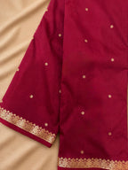 Kanchi Silk-Touch One Inch Border Saree - Kumkum Red