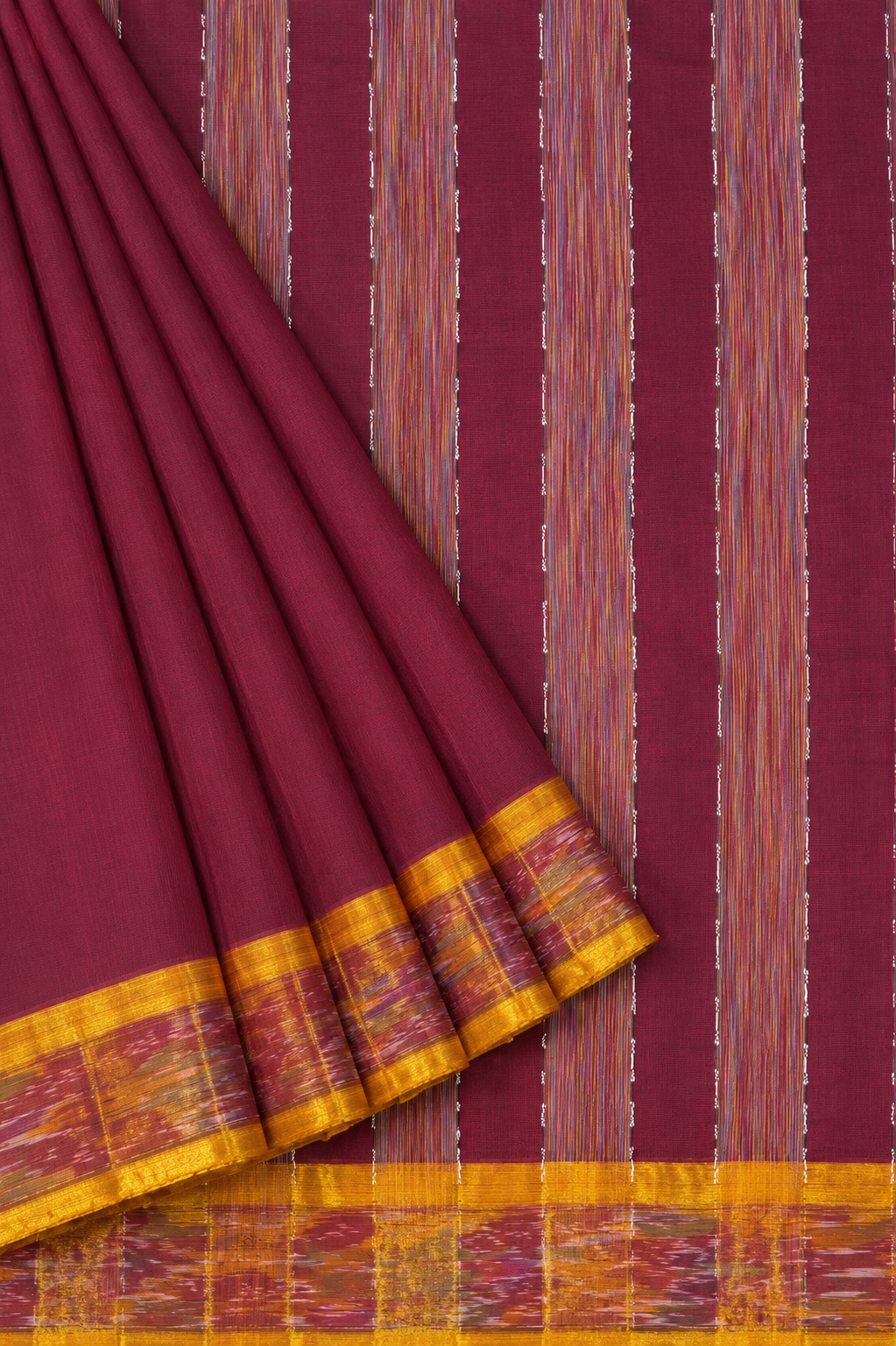 Ikkat Border Cotton Saree