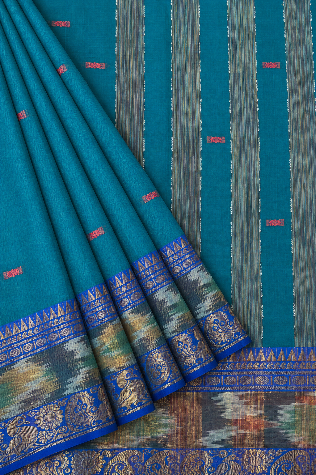 Ikkat Rettaipet Border Cotton Saree