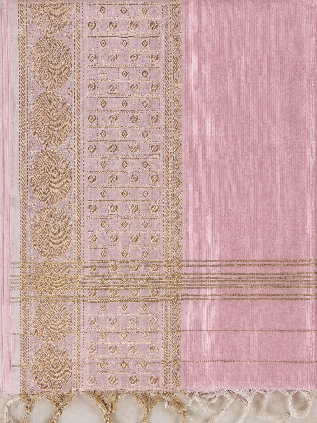 Mangalagiri Silk Saree - Baby Pink