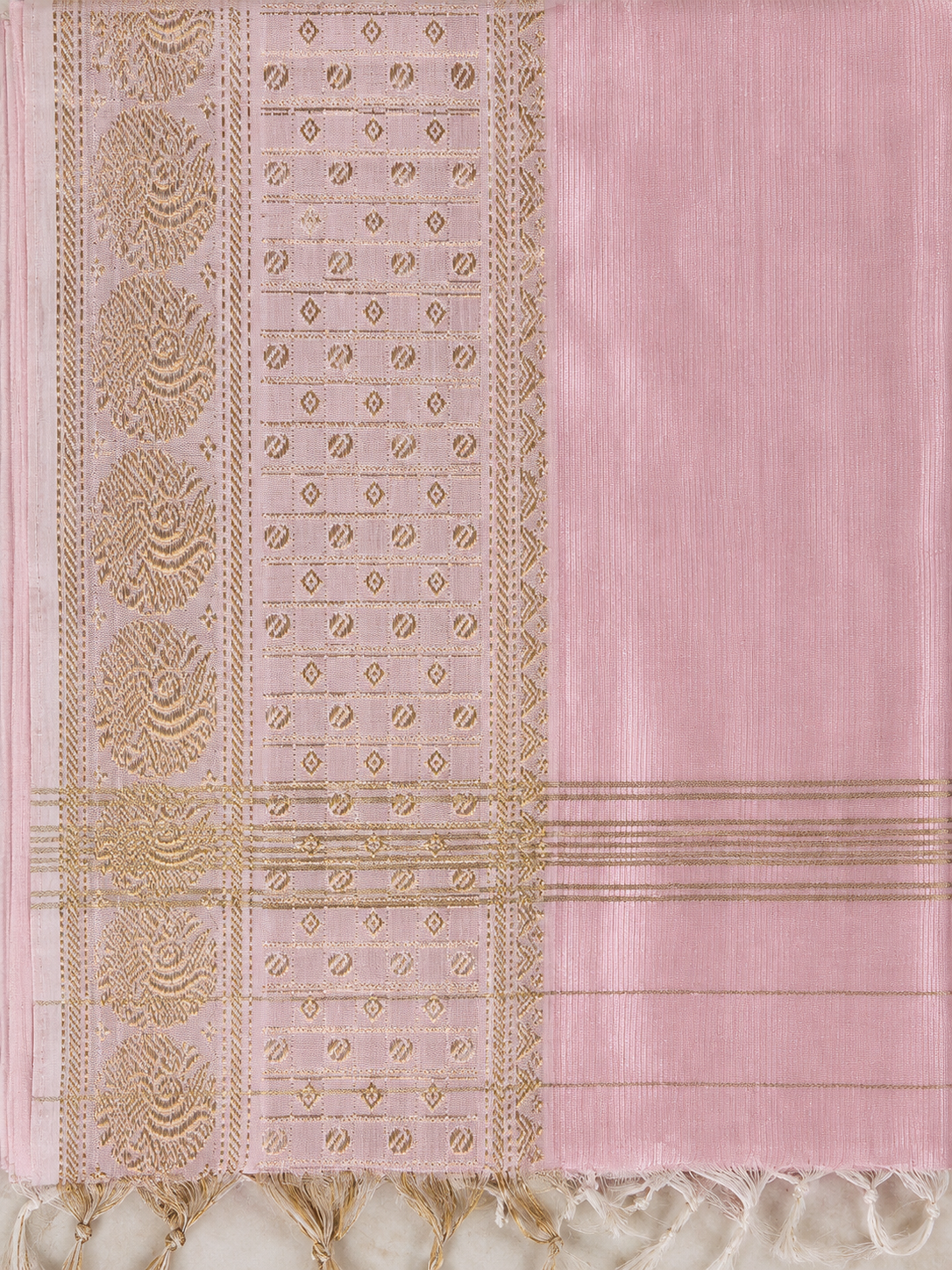 Mangalagiri Silk Saree - Baby Pink