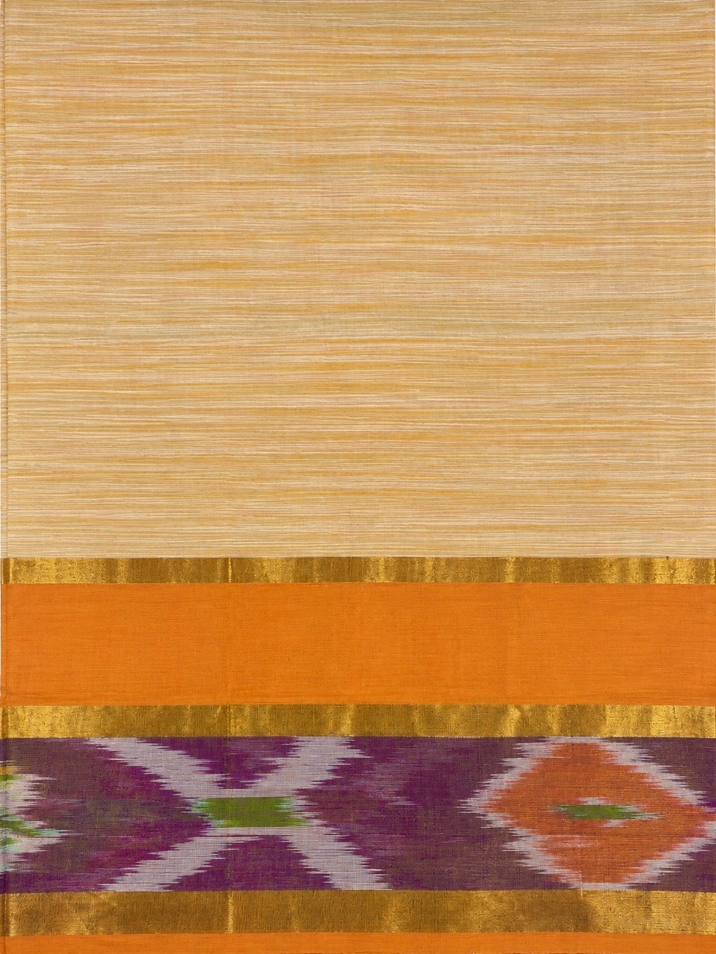 Kanchi Cotton Saree with Ikkat Border