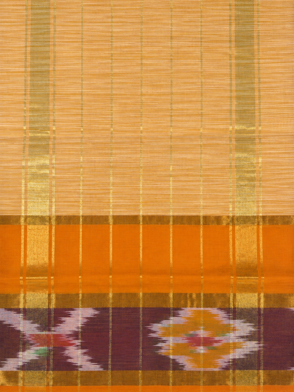 Kanchi Cotton Saree with Ikkat Border