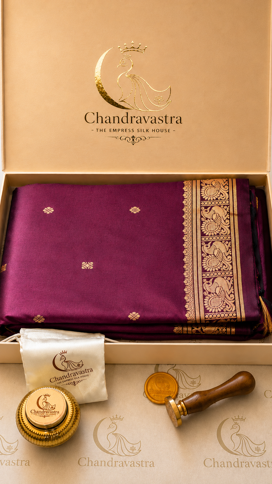Kanchi Annam Aura – 2 Inch Border- Deep Wine