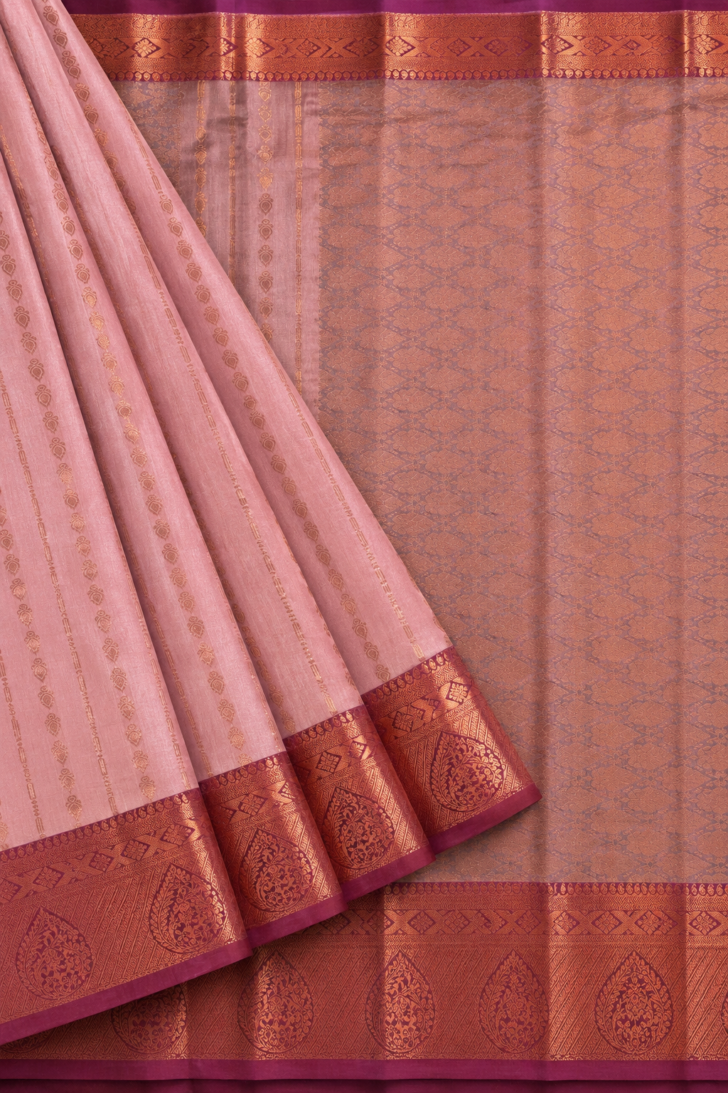 Soft Silk Saree - Rose Gold