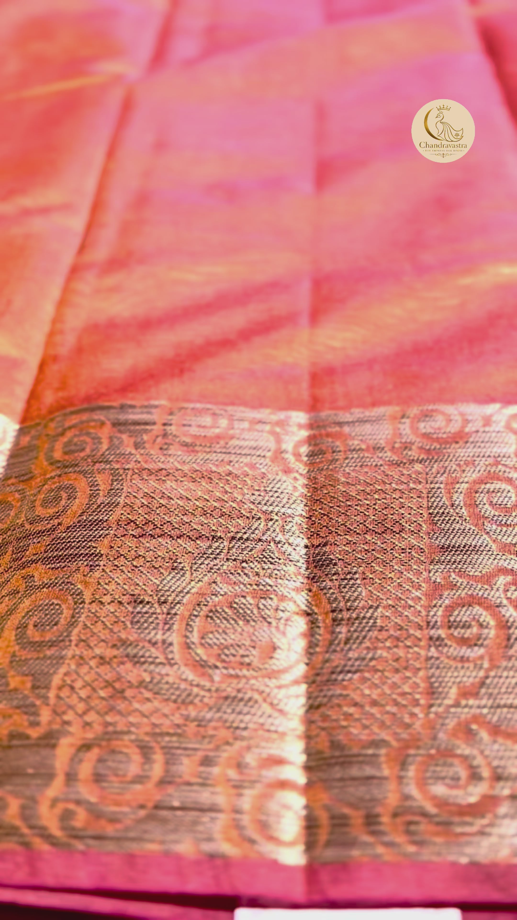 Tussar Silk Saree - Rust Orange